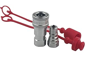 LSQ 1/4'' NPT Kubota 7J612-66323 K2581-66220 Replacement Quick Disconnect Hydraulic Quick Connect Couplers/Coupling Set w/Dust Caps