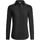 siliteelon Button Down Shirts for Women Wrinkle Free Dress Shirts Long Sleeve Shirts Formal Work Office Blouses Tops