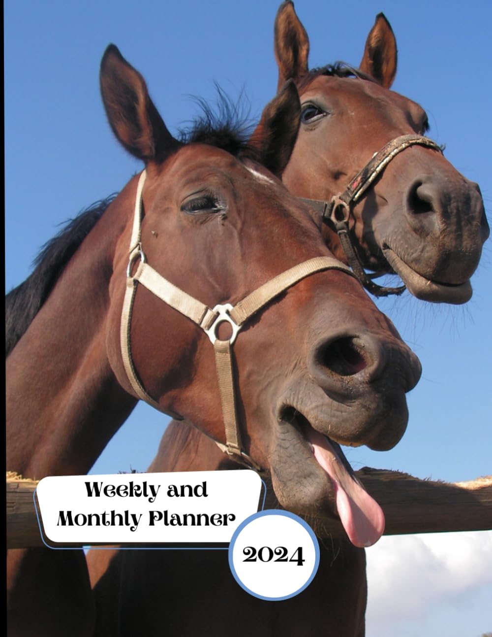 Horse planner: weekly and Monthly (January/December 2024), 8.5”x11” notes page extra