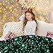 WAYCOM Glow in The Dark Throw Blanket,Super Soft Stars Pattern Flannel Blanket Star Shining Luminous Blanket Christmas Fun Gift for Girls Boys Kids 60''x50''