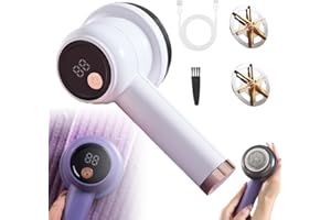 SICOSPI Rechargeable Fabric Shaver Fuzz Remover, 2025 Ugraded Electric Lint Remover Shaver, 3 Modes Lint Remover for Clothes, Digital LED Display to Remove Pilling for Clothes Furniture Couch (White)