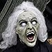 Halloween Haunters Scary Speaking Zombie Wicked Witch Groundbreaker Prop Decoration with Moving Head and Flashing LED Eyes - Life-Size, Says 3 Spooky Phrases and Cackles - Haunted House Graveyard