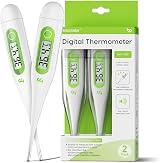 Femometer Digital Thermometer 2 Pack Oral/Rectal/Underarm Safe Accurate