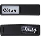 PYJLBX Dishwasher Magnet Clean Dirty Sign - Strong Magnetic Non-Scratch Kitchen Decor, Reversible Dishwasher Indicator with Optional Adhesive - Easy to Slide & Read, Dishwasher Clean Dirty Sign, Black