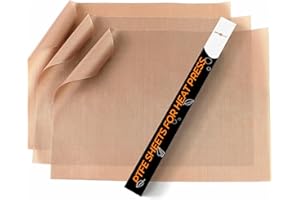 HTVRONT PTFE Sheets for Heat Press - 3 Pack Non Stick PTFE Polytetrafluoroethylene Sheet Reusable 12 x 16" PTFE Coating Paper Heat Resistant PTFE Mat(Brown)