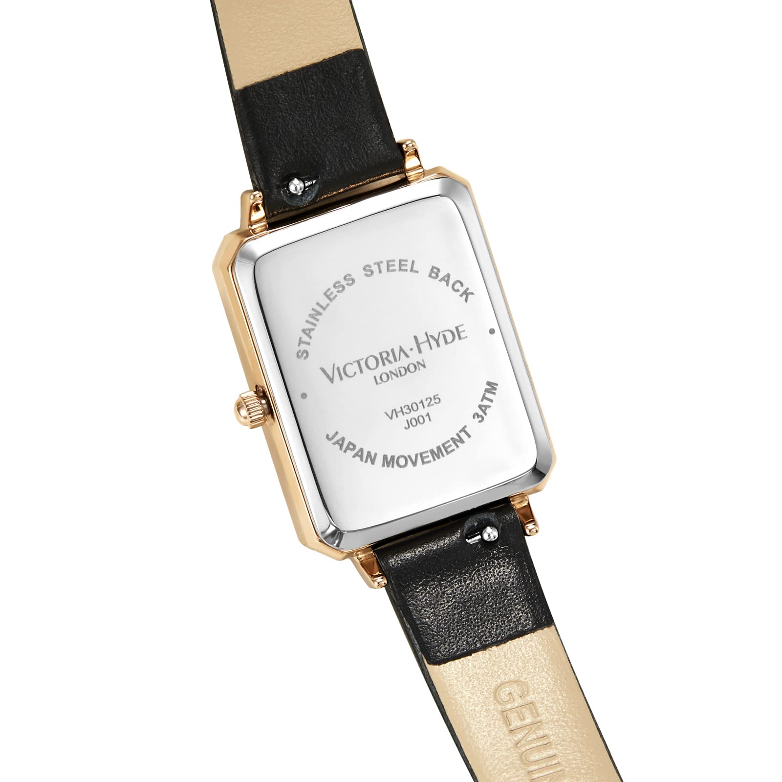 VICTORIA HYDE Gorgeous Women's Watch Green Mother of Pearl Dial Elegant Timepiece Rectangular Face Watches with Black Leather Band (Black)