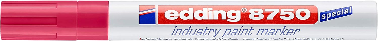 edding 8750 industry paint marker, red, 1 pen, round nib 2-4 mm, paint marker for writing on dusty slightly oily surfaces - Image 4