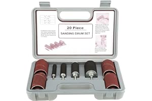 20pcs Spindle Sander,Spindle Sanding Drum Sander Tool Kit Set Power Drum Sanders with Case for Home Improvement Carpentry Hob