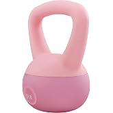 ​S​ignature Fitness Soft Kettlebells - Sea and Iron Sand Filled Weights for Women and Men - Color Coded Soft Vinyl Kettlebells, Multiple Sizes