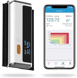 Wellue Armfit Plus Blood Pressure Monitor Bluetooth, Upper Arm Cuff, Accurate Digital BP Machine, Heart Health Monitoring Device, Free for iOS & Android