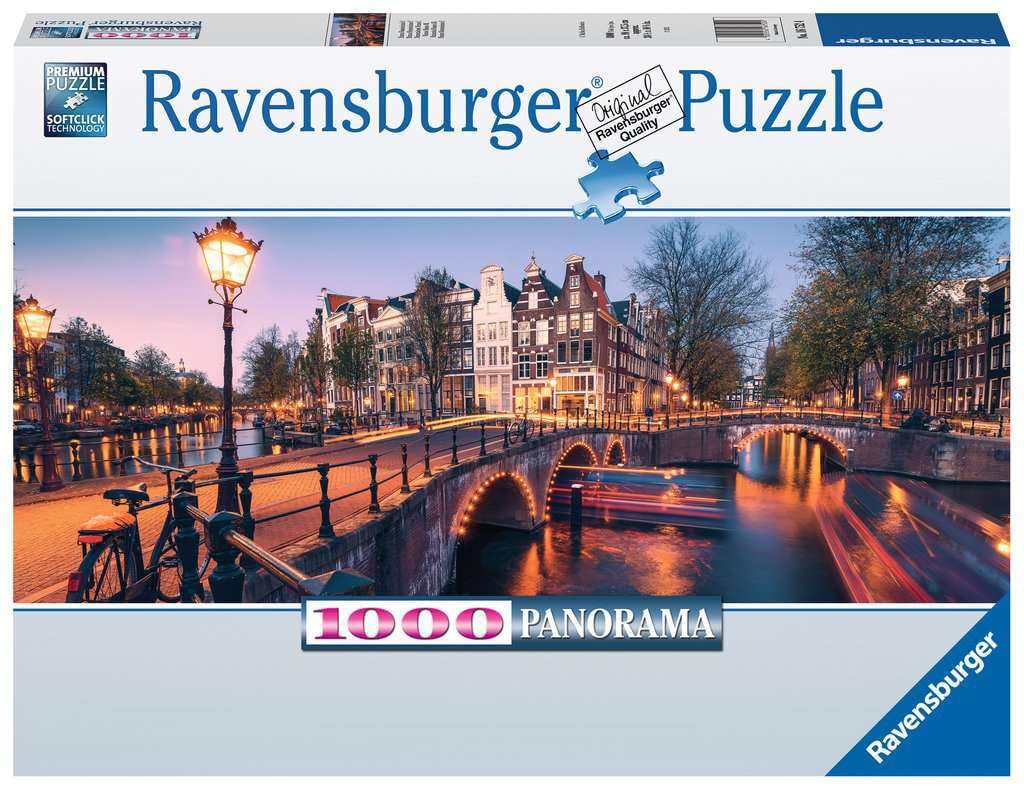 Ravensburger Evening in Amsterdam 1000 Piece Jigsaw Puzzles for Adults & Kids Age 12 Years Up - Netherlands Holland