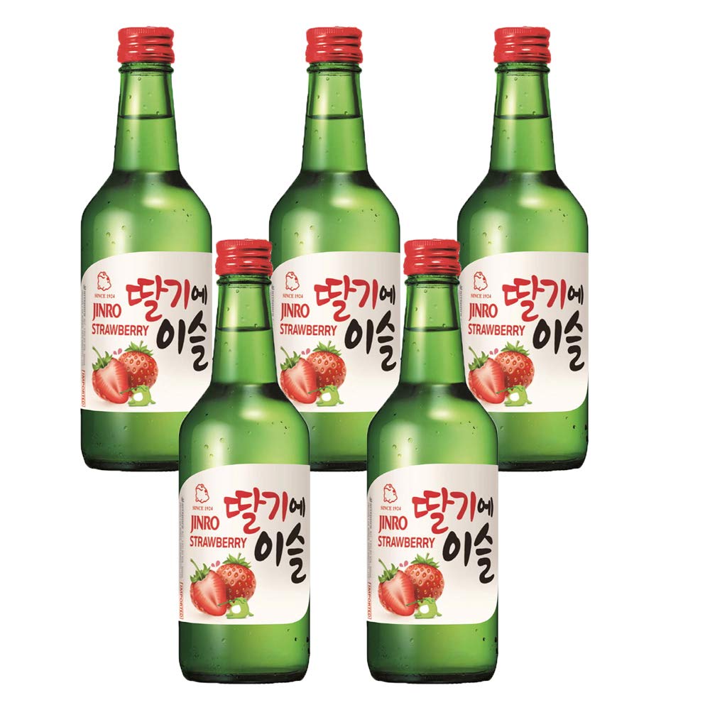 Jinro Strawberry Flavour Soju 350ml 13% Alc./Vol(Pack of 5)