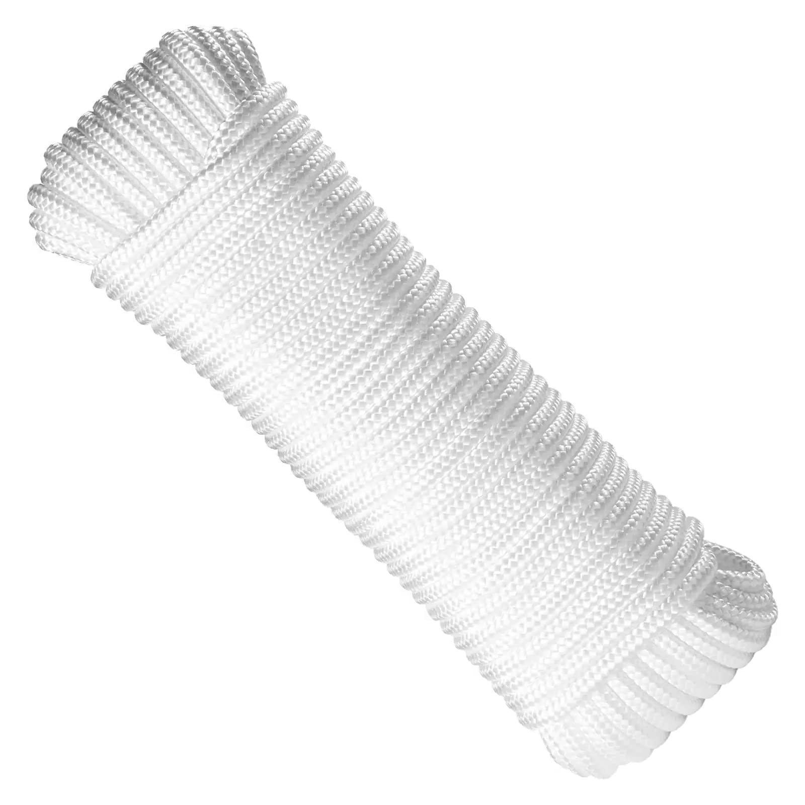 KuTi Kai 20M(64FT) Nylon Rope,Powerful Rope,Solid Nylon Line,Thick Multipurpose Durable Long Rope for Wedding,Fishing and DIY etc (12mm, White)