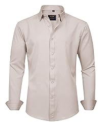J.VER Men's Dress Shirts Solid Long Sleeve Stretch