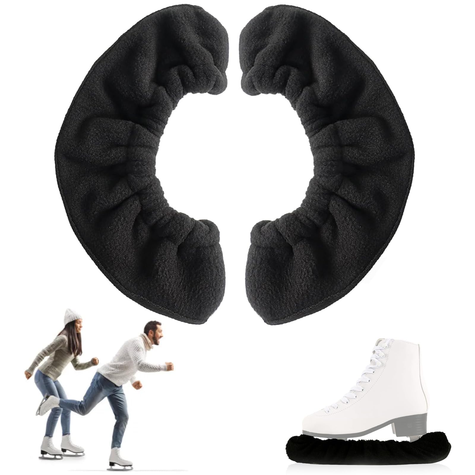 SKJAXF Ice Skate Soakers, Ice Skate Blade Covers, 1 Pair Skate Cover, Ice Skate Guards, Figure and Hockey Skates, Skate Soakers Blades Protector for Ice Hockey Skates Figure Skating Ice Skates