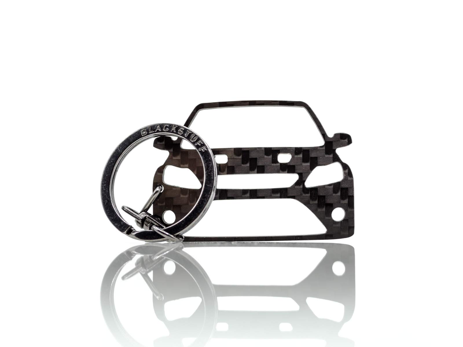 BlackStuff Carbon Fiber Keychain Keyring Ring Holder Compatible with Focus RS MK2 2004-2011 BS-182