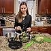 KitchenWorldwide - Stainless Steel Salad Spinner - Easy spin - Dry Lettuce, Greens & Veggies - Quality Built To Last. Best Spin Mechanism - 3 Year Warranty - Comes With Container + Knife