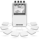iSTIM EV-805 TENS EMS 4 Channel Rechargeable Combo Machine Unit - Muscle Stimulator + Back Pain Relief and Management- 24 Programs/Backlit (Including Electrodes Pads)