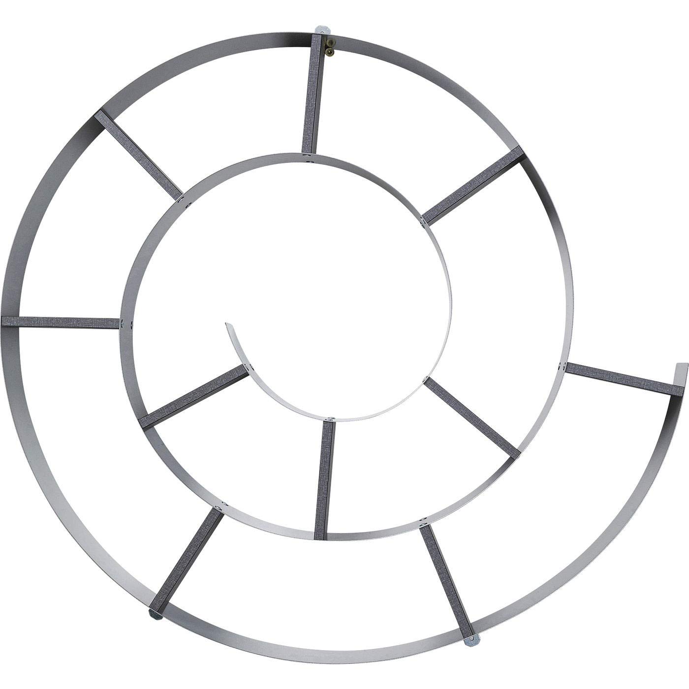 Kare Design Wall Shelf Snail, Silver, Grey, Metal, Chip Board, Round, Room Decor, Home Decor, Wall Decoration Living Room, Bedroom, Hallway, 74x82x13 cm (H/W/D)