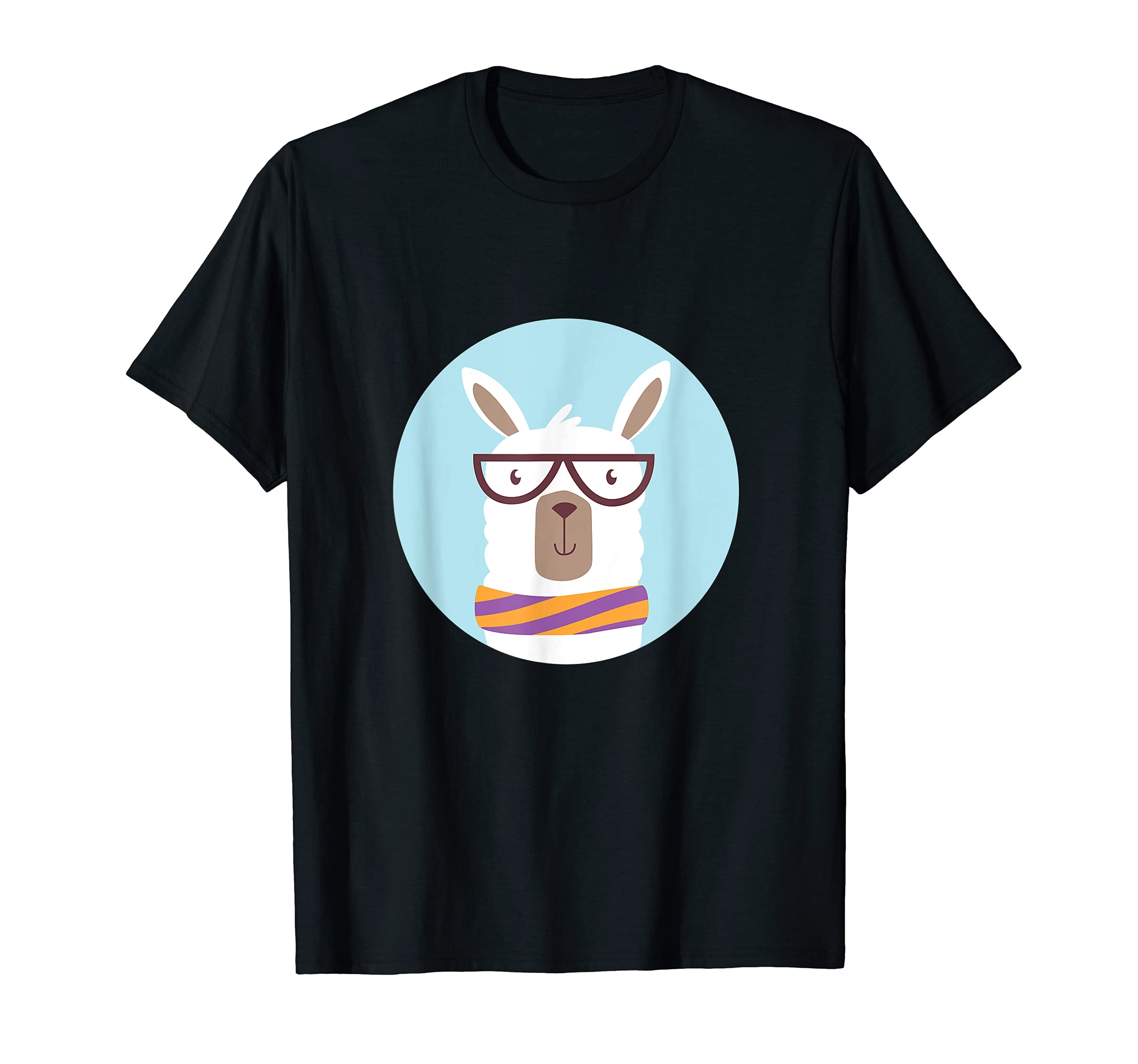 Llama With Scarf And Glasses Alpaca Animal Themed Costume T-Shirt