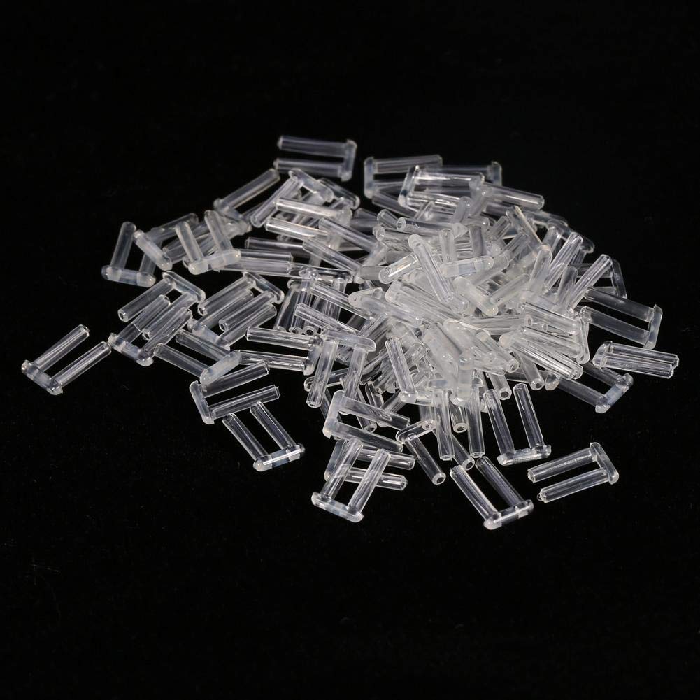 100pcs Plastic Compression Mounting Sleeve Professional Lens Fixing Tools for Rimless Glasses, Eyeglasses Accessories(1.4*0.8*7.0mm)