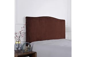 CSYBYW Velvet Bed Headboard Cover for Queen King Full Size,Stretch Headboard Slipcover Soft Dustproof Protector Cover Bed Head Cover for Bedroom(24# Dark Coffee,150cm(59''))