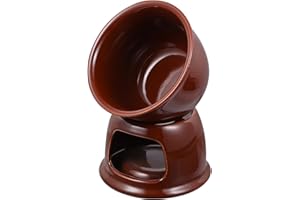Gatuida Ceramic Chocolate Melting Pot Fondue Stove Brown Cheese Melting Pot Kitchen Gadget for Chocolate and