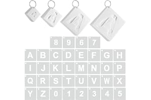 Affrolling 144 Pcs Letter and Number Stencils 4 Sizes Alphabet Number Templates Reusable Plastic Stencils for Painting on Wood, Walls, Fabric, Signs, Doors, DIY Art and Craft Projects(1,2,3,4 Inch)