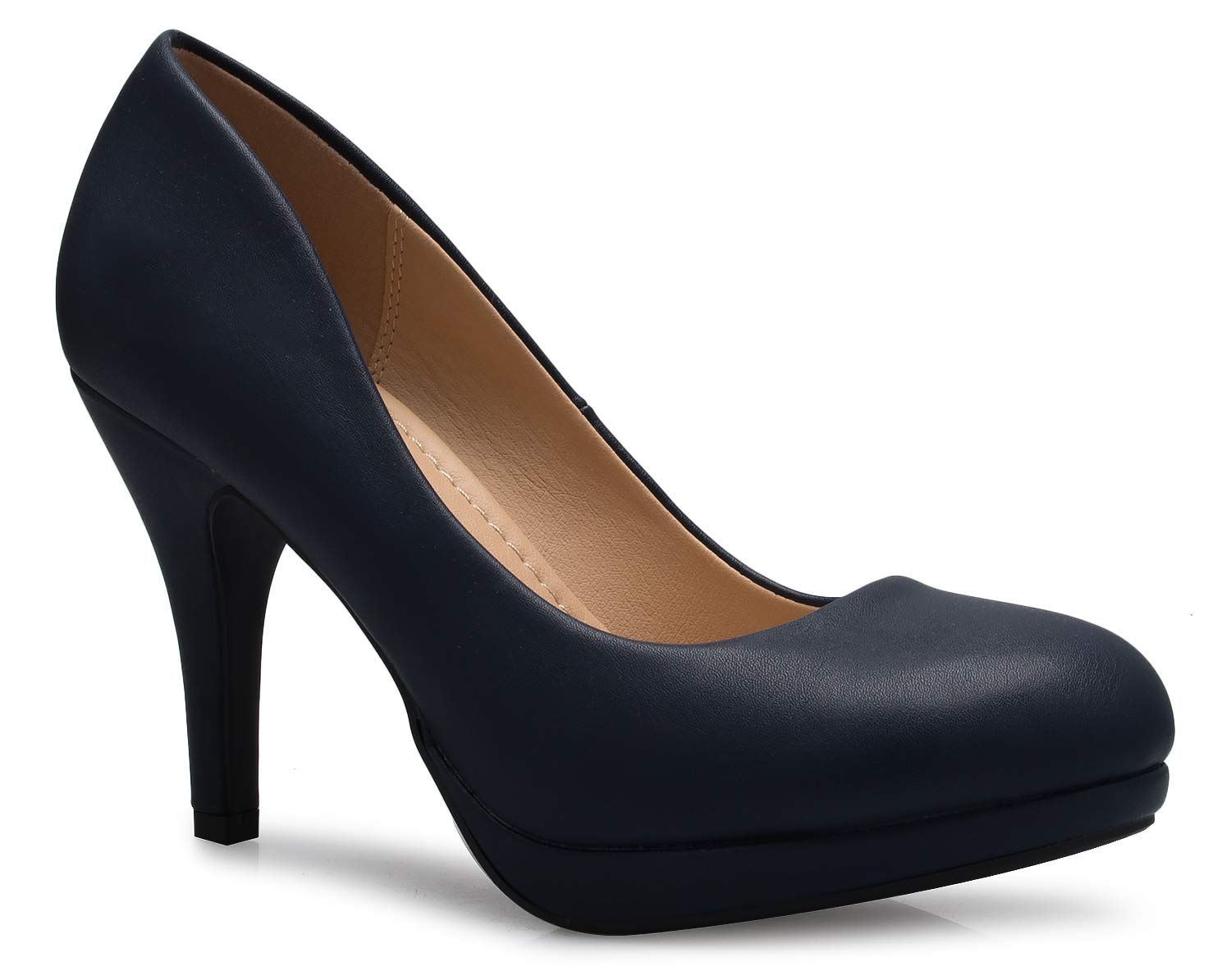 Olivia K Women's Classic Round-Toe Platform Pumps Stiletto Dress High Heels - Image 8