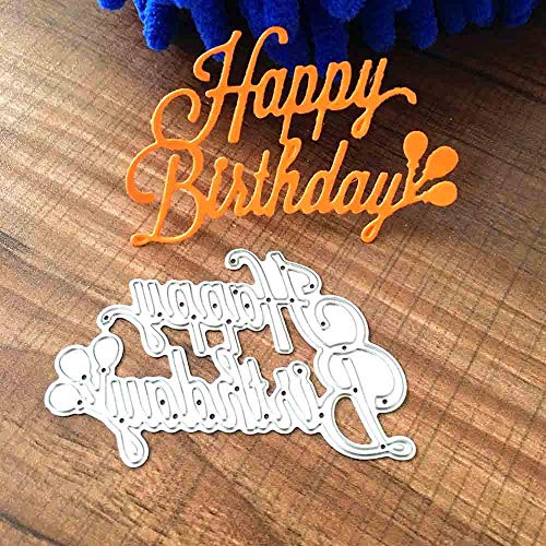 Cutting Dies Christmas, Happy Birthday Metal Cutting Dies Card Making Scrapbooking Stencils Album Paper Card Craft Embossing DIY Letter Decorative Background