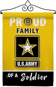 Breeze Decor Proud Family Soldier Garden Flag Set Wall Hanger Armed Forces Army Rangers United State American Military Veteran Retire Official House Banner Small Yard Gift Double-Sided, Made in USA