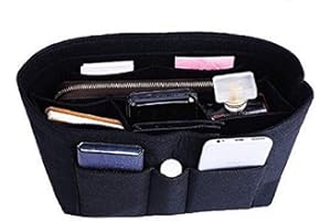 ZTUJO Purse Organizer Insert, Felt Bag Organizer For Handbag Purse Organizer,13 Colors, 6 Size (Medium, Black)