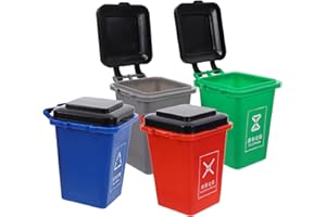 SOPOTUTU Early Education Garbage Sorting Plastic Small Trash Can with Compartments for Preschool Learning and