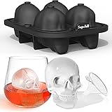 Extra Large 3D Skull Ice Cube Mold, Silicone Skull Ice Mold for Whiskey, Skull Ice Cube Tray with Funnel, Sugar Skull Mold fo