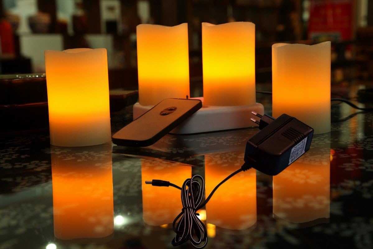 Candele LED Ricaricabili Con Telecomando - Effetto Fiamma Realistico, Timer E Luminosità Regolabile - Sicure E Senza Fiamma Per Casa E Decorazione - Foto 6