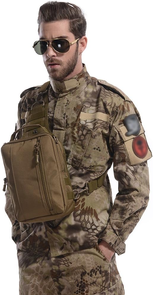 Outry Tactical Military Shoulder Bag, Chest and Back Sling Backpack - 4 Carrying Options