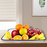 iplusmile Enamel Serving Tray Rectangular Fruit Snack Platter Kitchen view 2