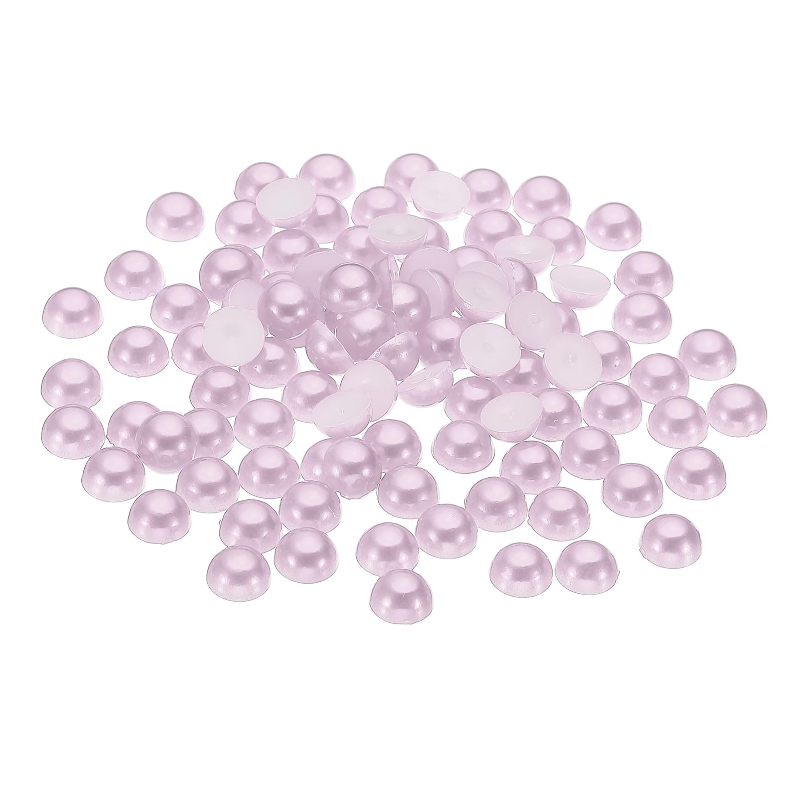 PATIKIL 600Pcs Flatback Pearls Beads for Crafting, 8mm Half Round Resin Beads Flatback Pearls for Nail Charms Handmade Phone Case Embellishment, Light Purple