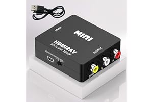 AV to HDMI Video Converter with USB Cable - Composite CVBS RCA to HDMI 1080P Adapter, Plug-and-Play and Compatible with HDTV/