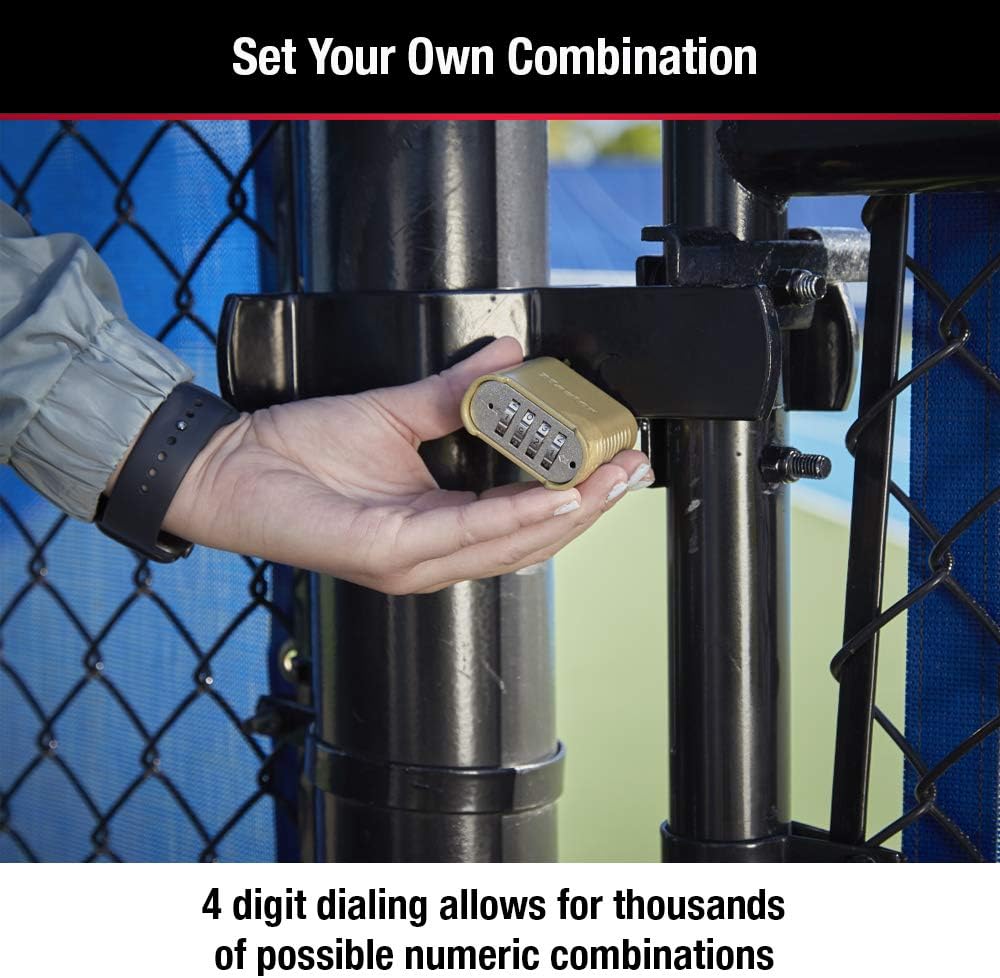 Master Lock 875D Heavy Duty Outdoor Combination Lock, 2 in. Wide, Brass Finish - - 