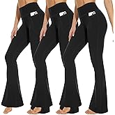 3 Packs Leggings with Pockets for Women, Soft High Waisted Tummy Control Workout Yoga Pants