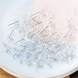 ZHIYE 100pcs Clear Thumbtacks Rose Gold Plastic Push Pins with Storage Box view 5