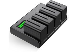 LORDONE 4 Pack NP-F970 Batteries and 4-Channel Charger for Sony NP-F970 NP-F950 NP-F960 NP-F550 NP-F330 NP-F570 Battery and Sony CCD-SC55, TR516, TR716, TR818, TR910, TR917 Sony handycams