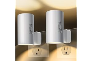 WSKVEZZA Night Light, Led Night Lights Plug into Wall, Sensor Dusk to Dawn, 0-100 LM Dimmable Night Lights, 3000K Soft White for Bathroom Bedroom Kitchen Toilet Hallway Stairway, 2 Pack