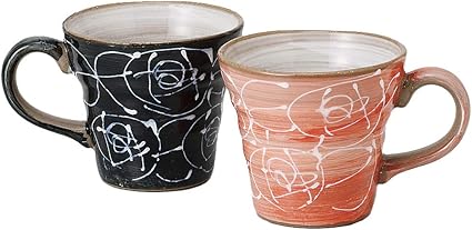 Amazon Co Jp マグカップ ペアセット 一珍白盛バラ 箱入り 美濃焼 032 3 ホーム キッチン