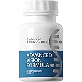 Advanced Bionutritionals – Advanced Vision Formula Supplement, Healthy Vision, Eye Function Support, Eye Vitamins, Lutein, Zeaxanthin, Vitamin A, C, Zinc, Gluten Free, Dairy Free, Vegan (60 Tablets)