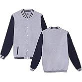 Mowbeat Women Baseball Jacket Varsity Uniform Unisex Adult Long Sleeve Casual Loose Cardigan Men's Track Jacket