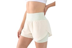 Cosmolle 2 in 1 Running Shorts for Women Lightweight Tennis Shorts Breathable Athletic Workout Shorts with Phone Pockets