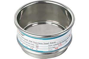 Full 304 Stainless Steel Mesh Sieve Screen, LVDALAB 100 Mesh (0.15mm) Aperture, 2.4inch(6CM) Dia Standard Sample Analysis Test Sieves Sifters Strainer for Industrial Laboratory Homes