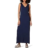 Amazon Essentials Women's Side-Slit Jersey V-Neck Maxi Length Dress
